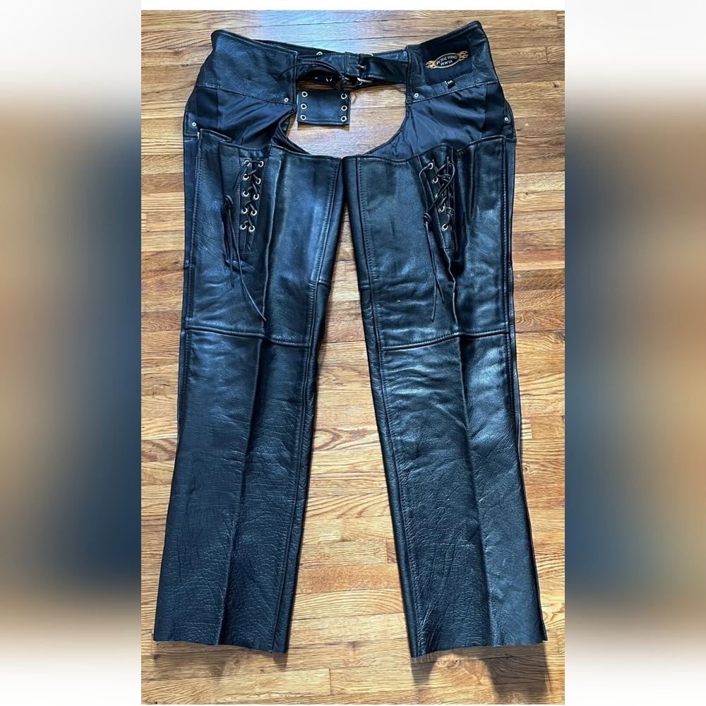 Women's Men's leather motorcycle chaps